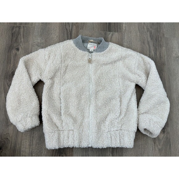 CREWCUTS jacket 6/7 Girls Ivory Sherpa Coat Teddy - Picture 1 of 9